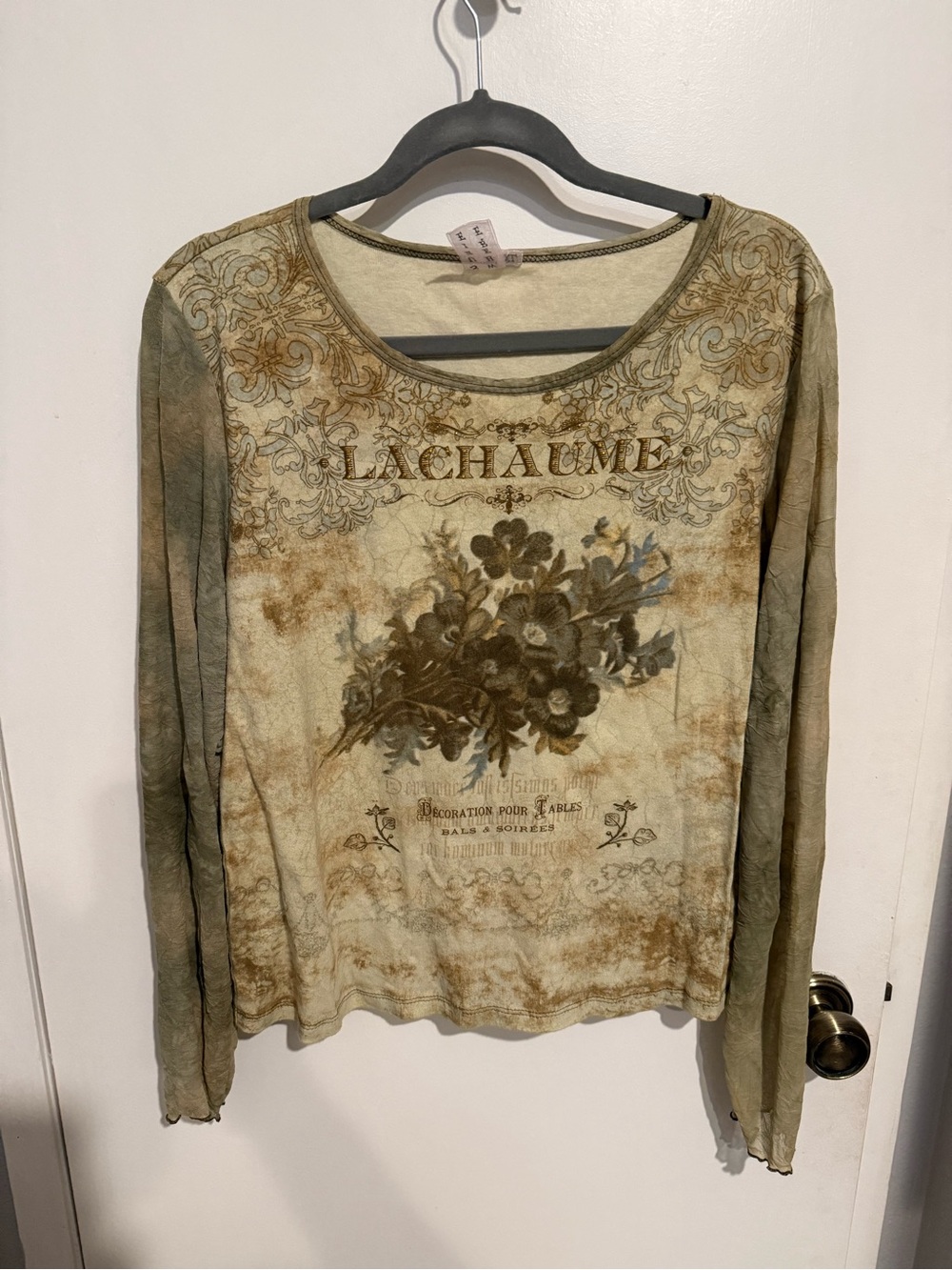 Olive Green Floral Long-Sleeve Tee